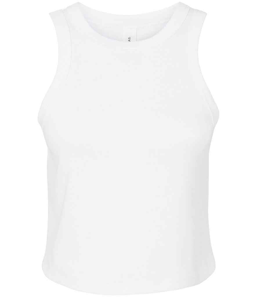 Bella+Canvas BL1019 Micro Rib Racer Tank Top in Solid White Blend