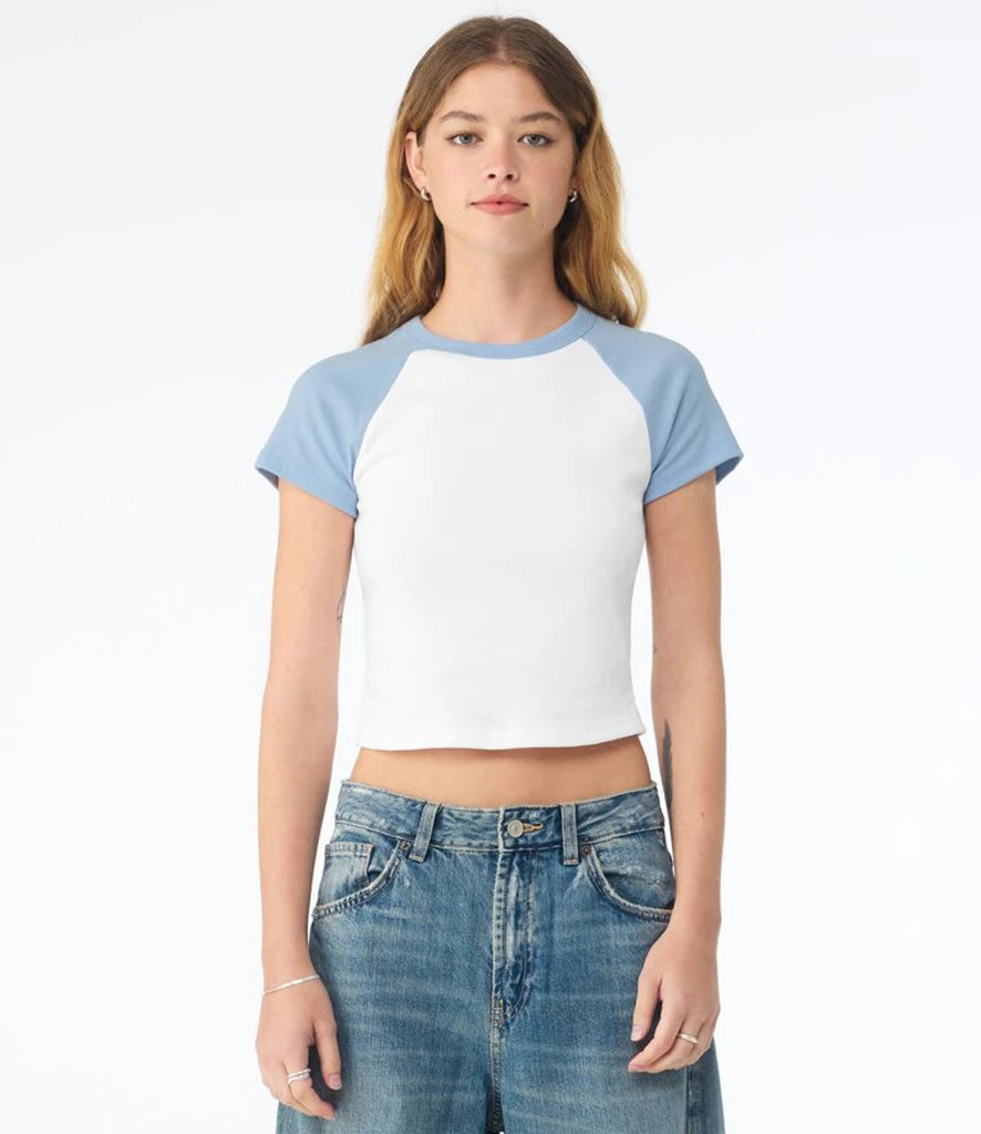 Bella+Canvas BL1201 in White/Baby Blue