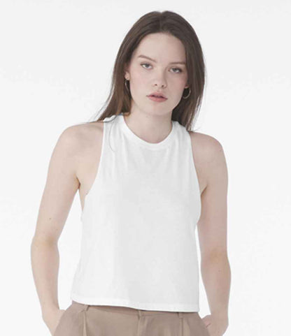 Bella+Canvas BL6682 Racer Back Cropped Tank Top in White
