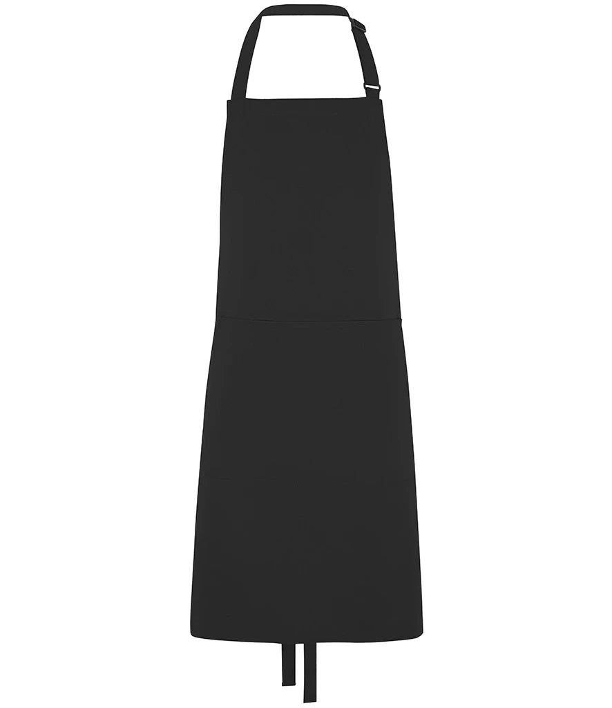 Dennys DE101 Bib Apron with Pocket in Black
