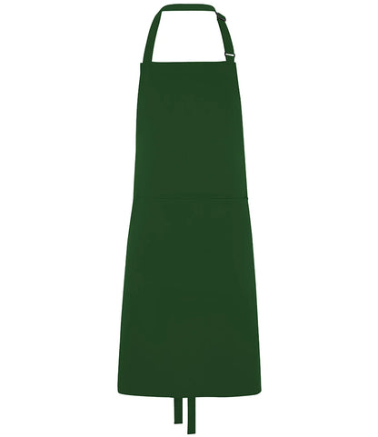 Dennys DE101 Bib Apron with Pocket in Bottle Green
