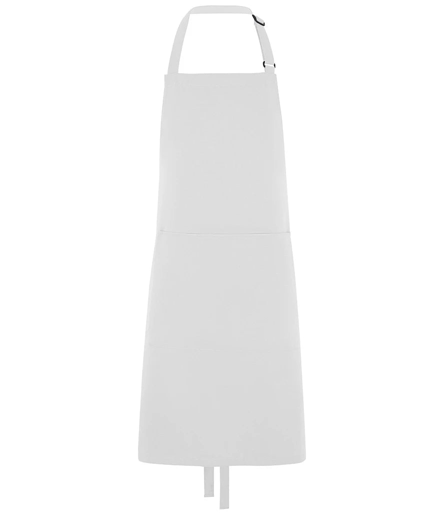 Dennys DE101 Bib Apron with Pocket in White