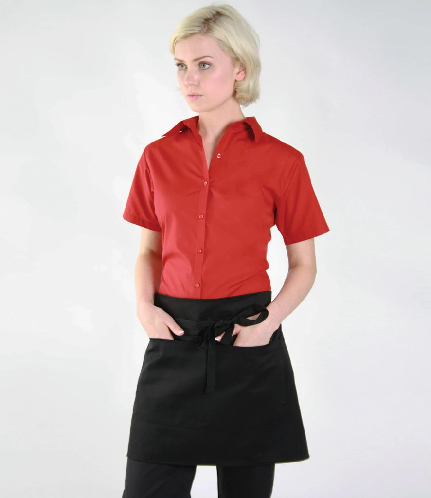 Dennys DE123 Bar Apron with Pocket in Black