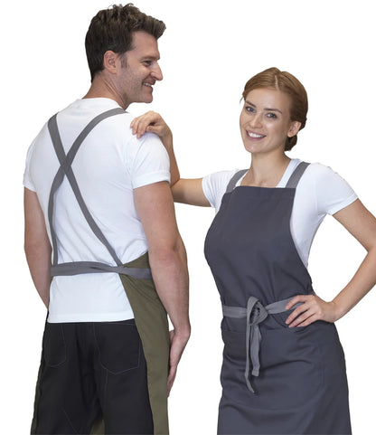 Dennys DE141 Cross Back Apron in Olive Green