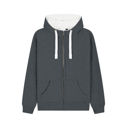 Cottonridge F15 Venus Sherpa Fleece Zip Hoodie — Black Melange
