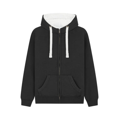 Cottonridge F15 Venus Sherpa Fleece Zip Hoodie — Dusty Black