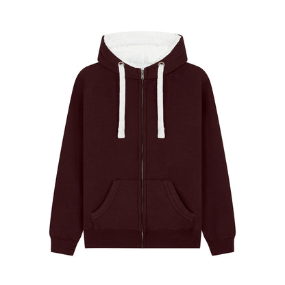 Cottonridge F15 Venus Sherpa Fleece Zip Hoodie — Maroon