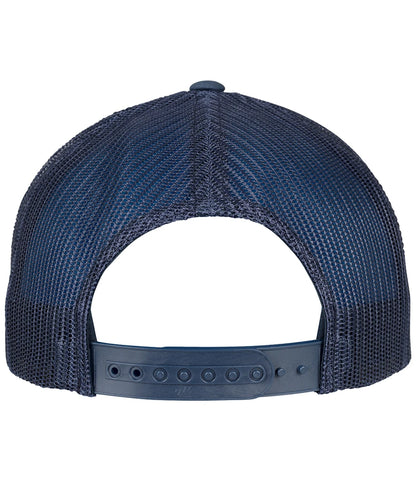 Flexfit F6506 retro trucker cap in navy, back mesh view