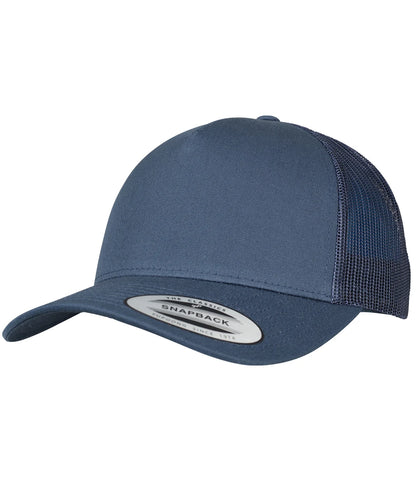 Flexfit F6506 retro trucker cap in navy, front view
