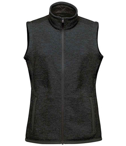 Stormtech FHV1W Stormtech Ladies Avalante Full Zip Knitted Fleece Gilet in Black Heather