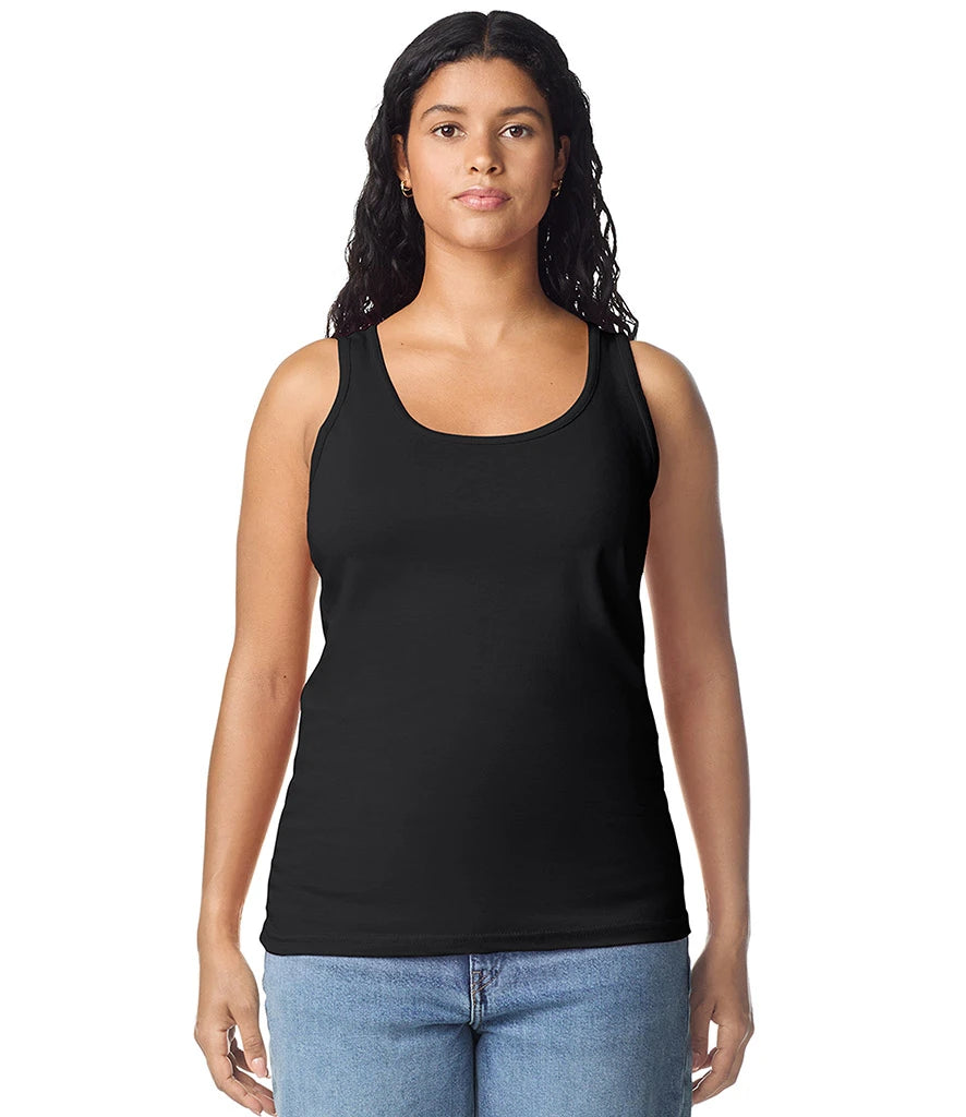 Gildan GD77 Ladies SoftStyle Tank Top in Black