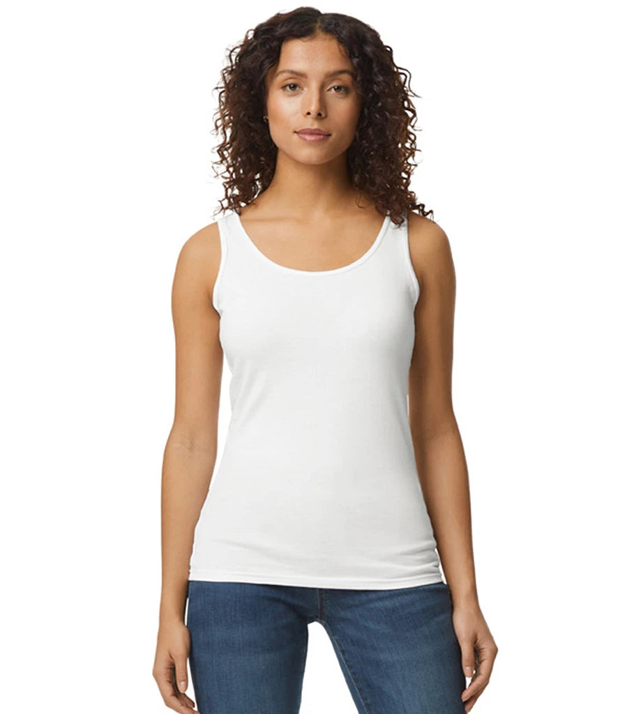 Gildan GD77 Ladies SoftStyle Tank Top in White