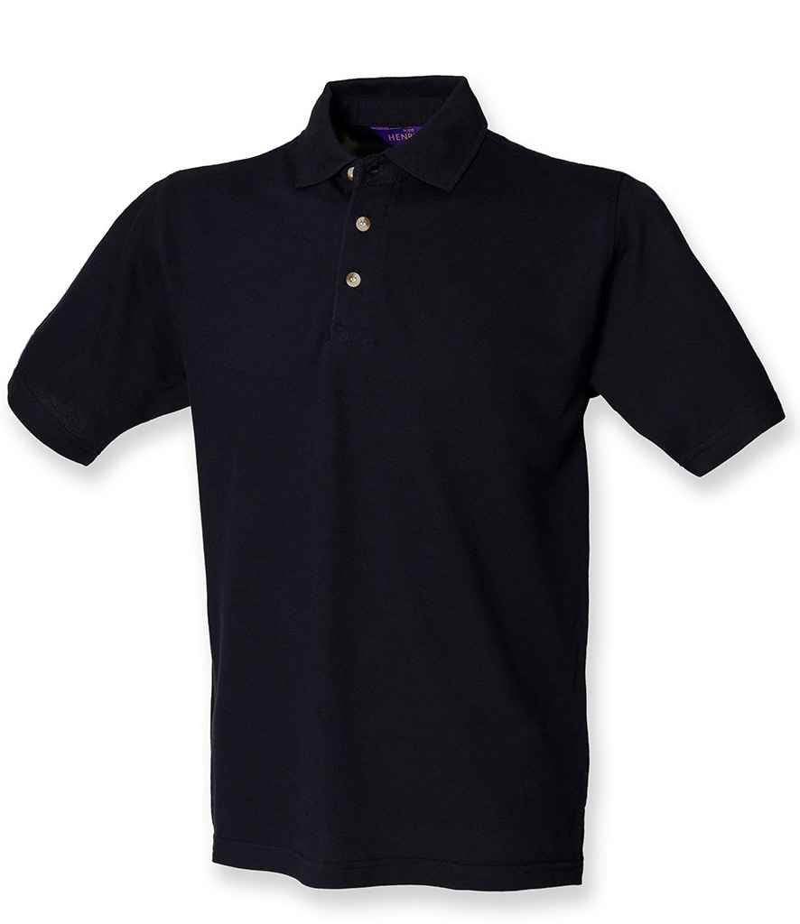 Henbury H100 Classic Heavy Cotton Piqué Polo Shirt in Navy