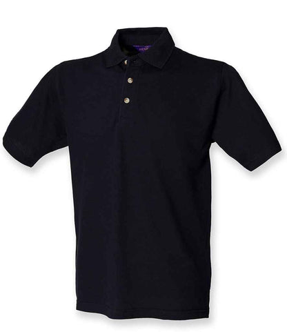 Henbury H100 Classic Heavy Cotton Piqué Polo Shirt in Navy