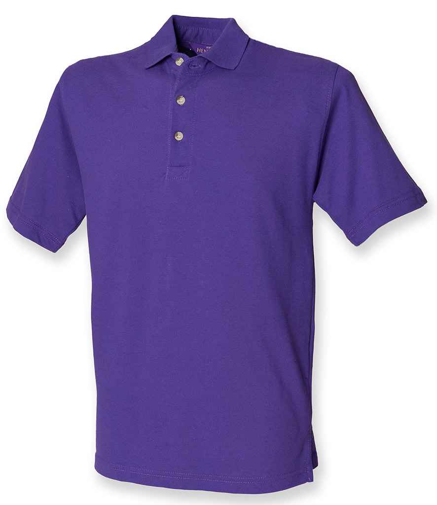Henbury H100 Classic Heavy Cotton Piqué Polo Shirt in Purple