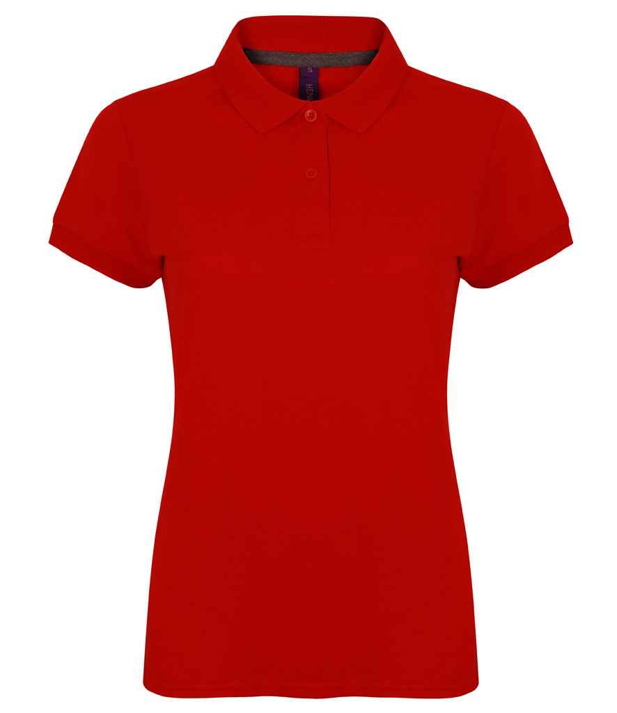 Henbury H102 Ladies Modern Fit Cotton Piqué Polo Shirt in Classic Red