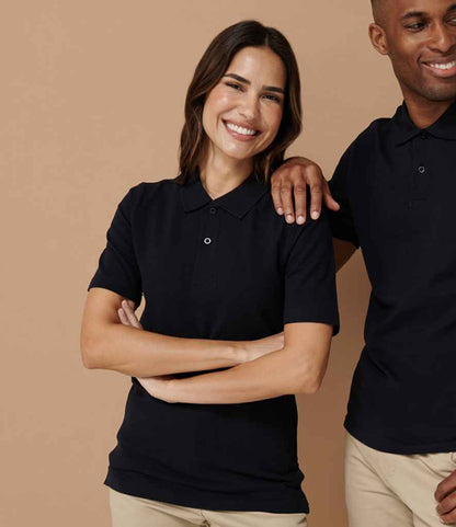 Henbury H305 Unisex Stretch Cotton Piqué Polo Shirt in Navy