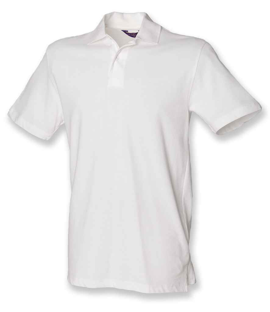 Henbury H305 Unisex Stretch Cotton Piqué Polo Shirt in White