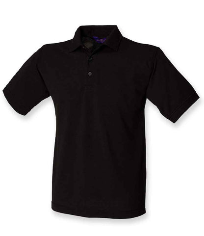 Henbury H400 Heavy Poly/Cotton Piqué Polo Shirt in Black