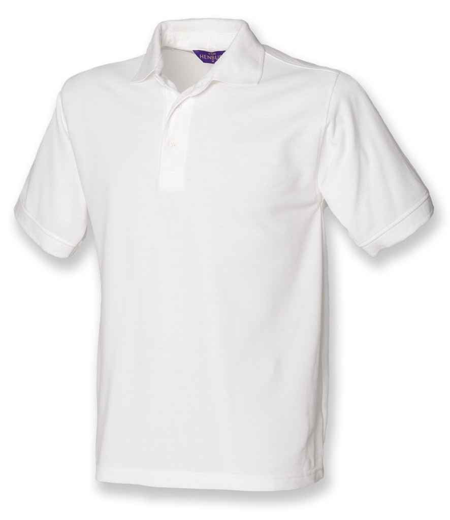 Henbury H400 Heavy Poly/Cotton Piqué Polo Shirt in White