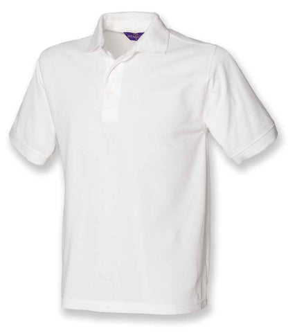 Henbury H400 Heavy Poly/Cotton Piqué Polo Shirt in White