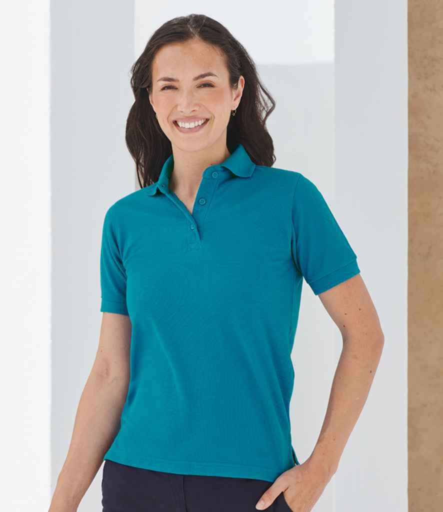 Henbury H401 Ladies Poly/Cotton Piqué Polo Shirt in Sapphire Blue