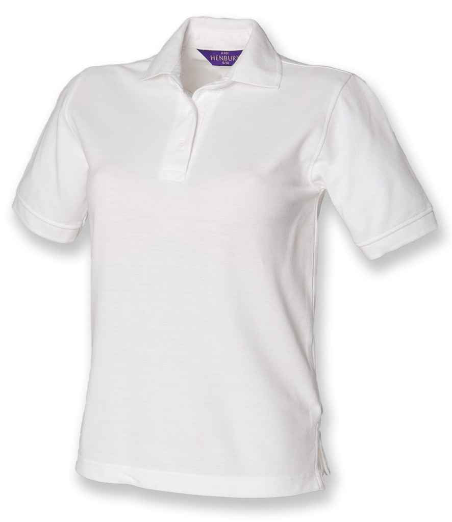 Henbury H401 Ladies Poly/Cotton Piqué Polo Shirt in White