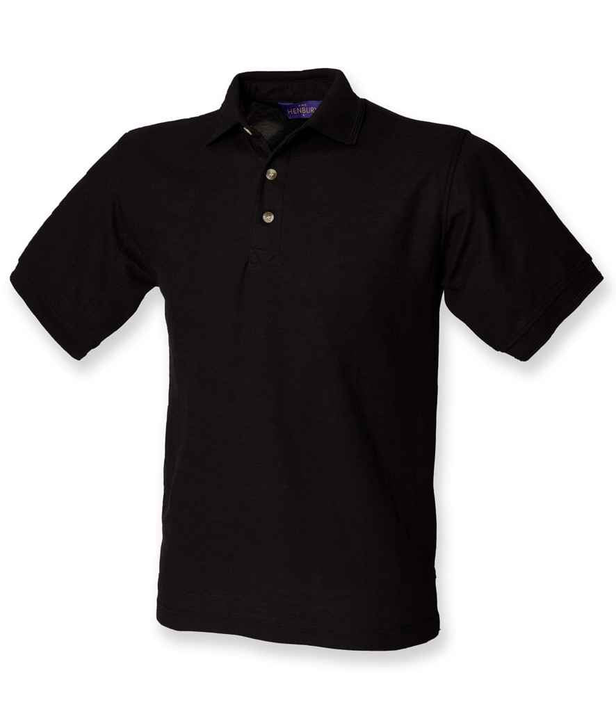 Henbury H410 Ultimate Poly/Cotton Piqué Polo Shirt in Black