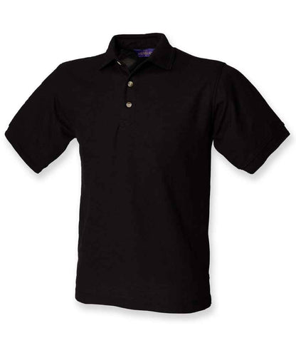 Henbury H410 Ultimate Poly/Cotton Piqué Polo Shirt in Black