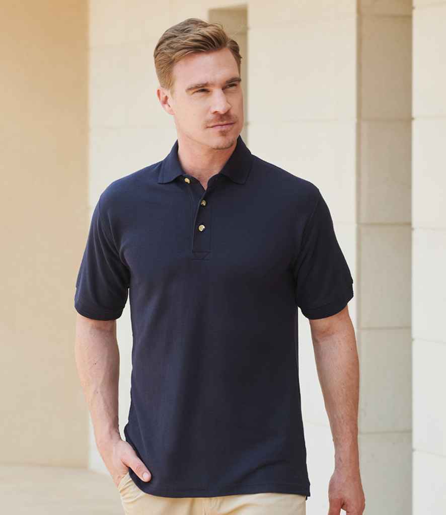 Henbury H410 Ultimate Poly/Cotton Piqué Polo Shirt in Navy