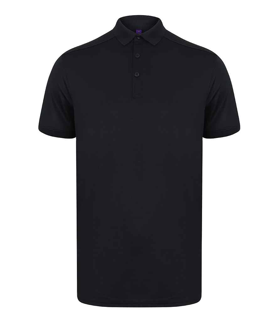 Henbury H460 Slim Fit Stretch Microfine Piqué Polo Shirt in Navy