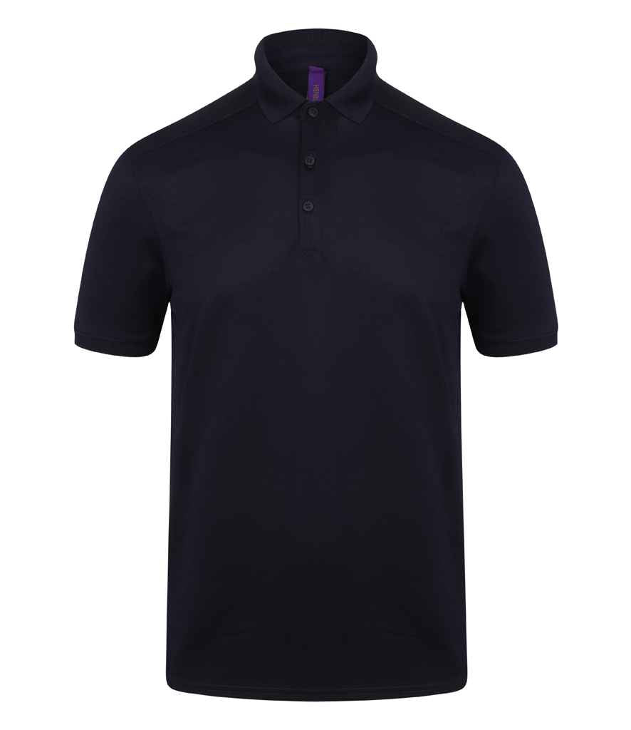 Henbury H460 Slim Fit Stretch Microfine Piqué Polo Shirt in Oxford Navy