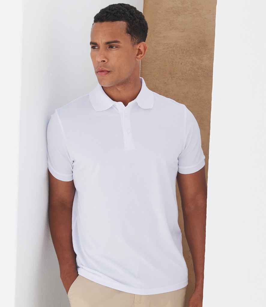 Henbury H465 Recycled Polyester Piqué Polo Shirt in White