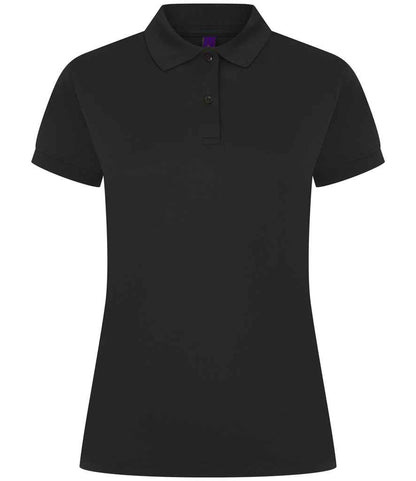 Henbury H476 Ladies Coolplus Wicking Piqué Polo Shirt in Black