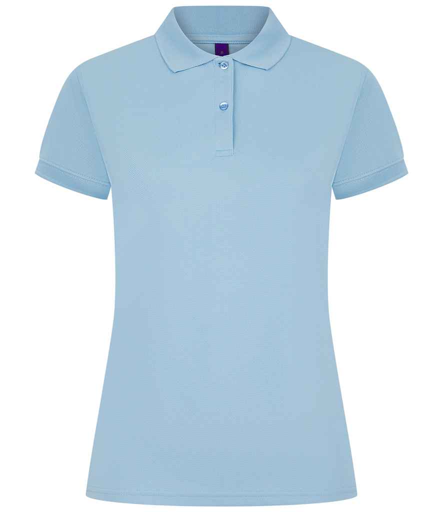 Henbury H476 Ladies Coolplus Wicking Piqué Polo Shirt in Light Blue