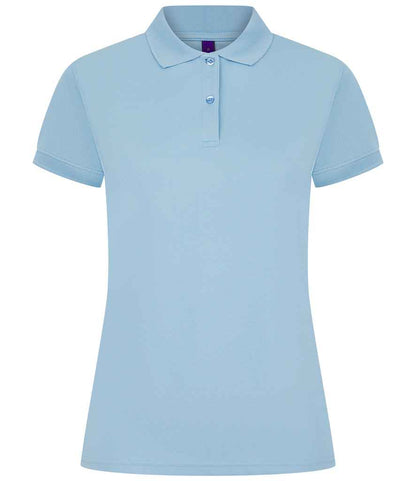 Henbury H476 Ladies Coolplus Wicking Piqué Polo Shirt in Light Blue