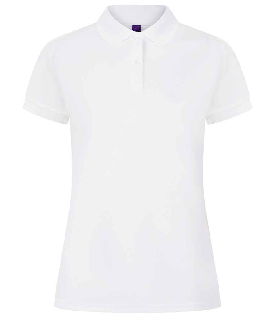 Henbury H476 Ladies Coolplus Wicking Piqué Polo Shirt in White