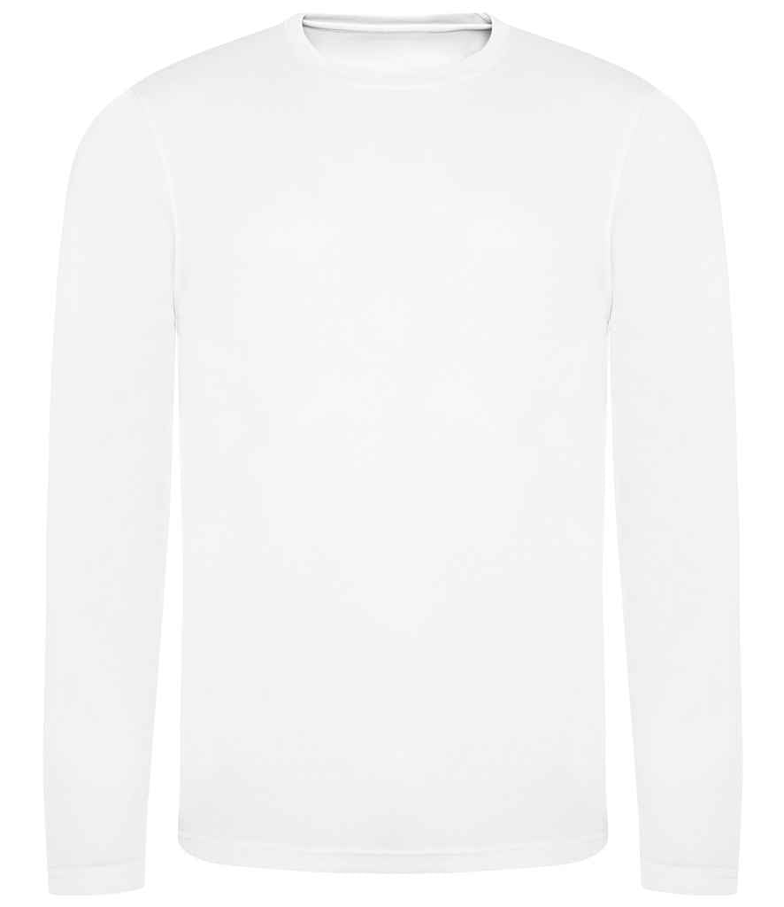 Just Cool JC002 Cool Long Sleeve Wicking T-Shirt in Arctic White
