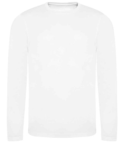 Just Cool JC002 Cool Long Sleeve Wicking T-Shirt in Arctic White