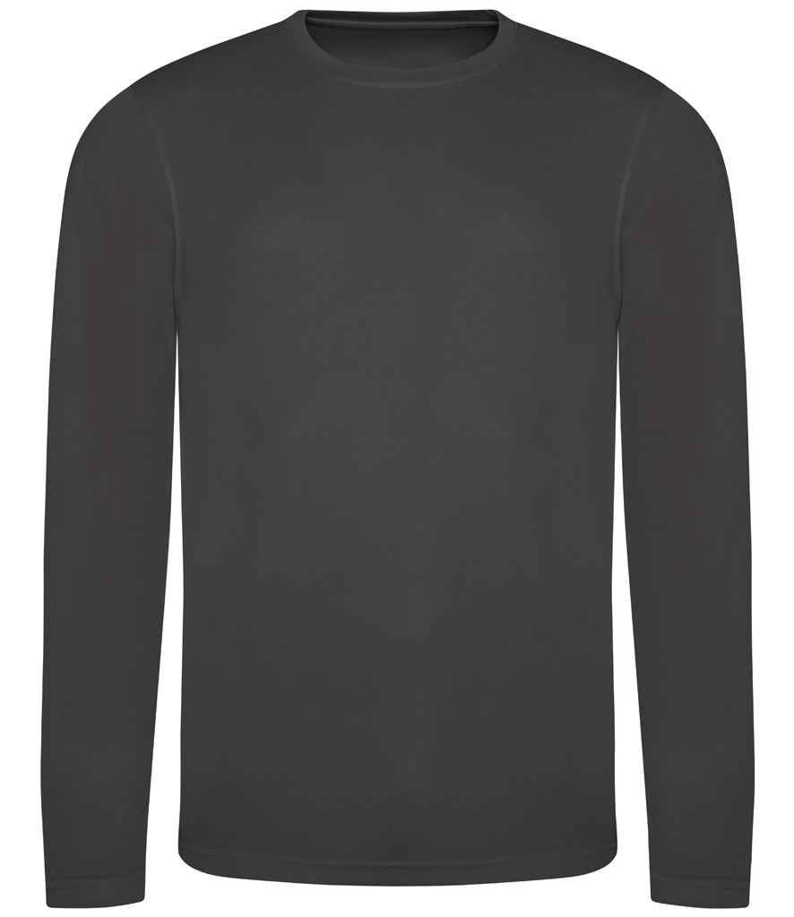 Just Cool JC002 Cool Long Sleeve Wicking T-Shirt in Charcoal