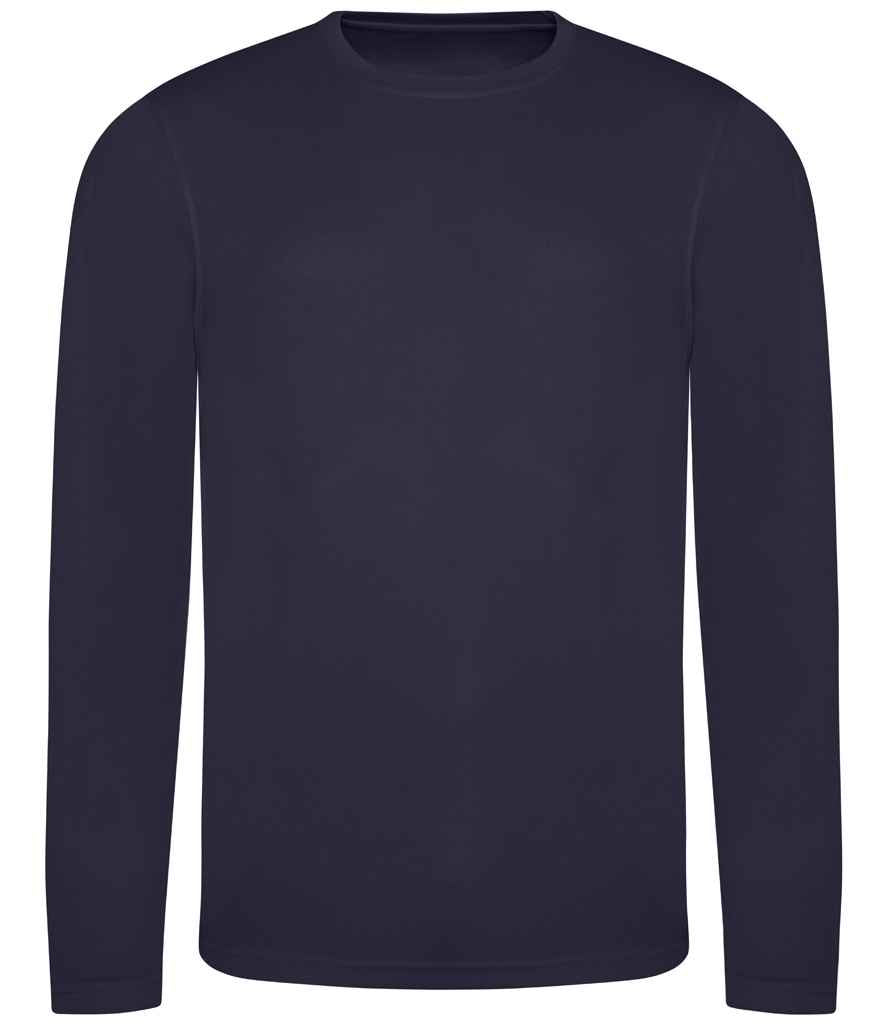Just Cool JC002 Cool Long Sleeve Wicking T-Shirt in French Navy