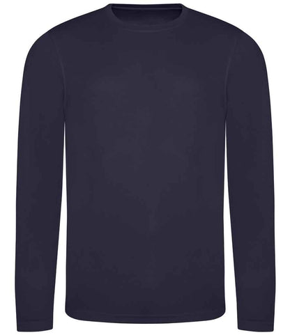 Just Cool JC002 Cool Long Sleeve Wicking T-Shirt in French Navy