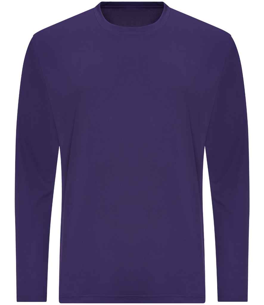 Just Cool JC002 Cool Long Sleeve Wicking T-Shirt in Purple