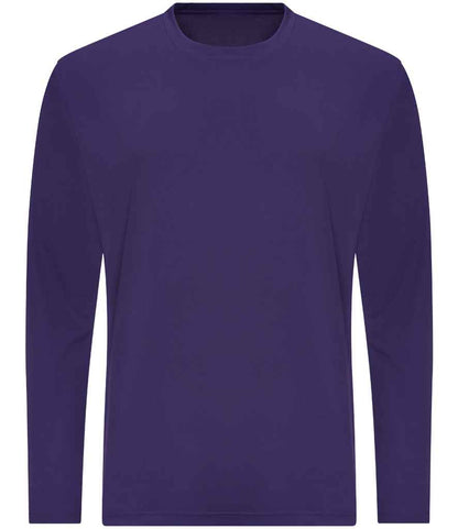 Just Cool JC002 Cool Long Sleeve Wicking T-Shirt in Purple