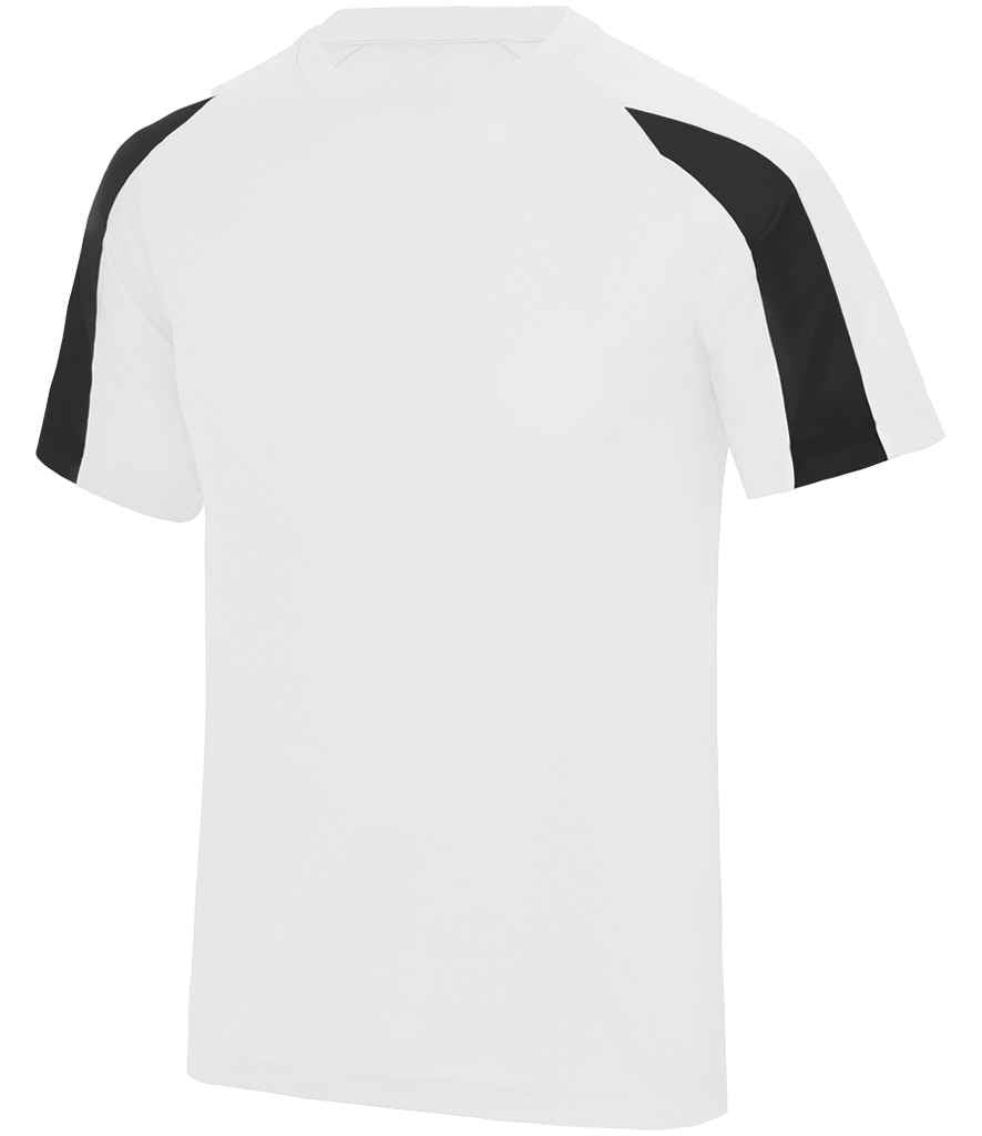 Just Cool JC003 Contrast Wicking T-Shirt in Arctic White / Jet Black