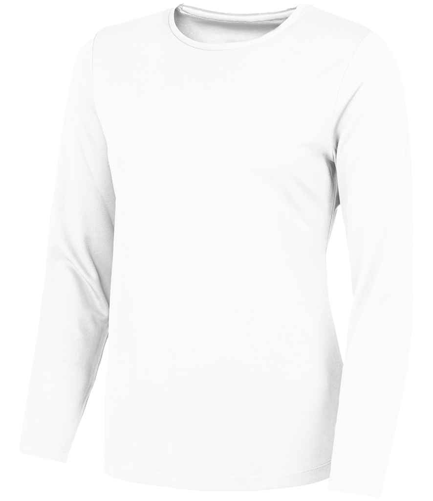 Just Cool JC012 Ladies Cool Long Sleeve T-Shirt in Arctic White