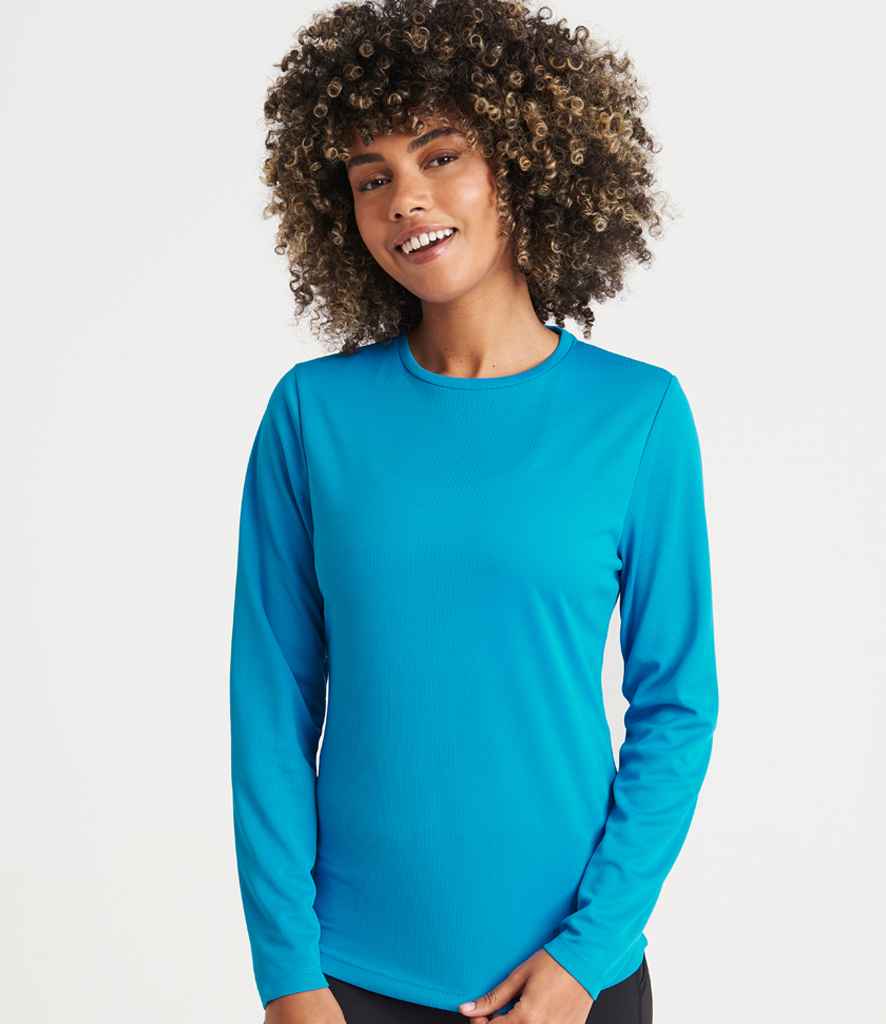 Just Cool JC012 Ladies Cool Long Sleeve T-Shirt in Sapphire Blue