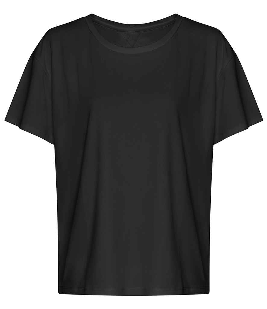 Just Cool JC013 Ladies Cool Open Back T-Shirt in Jet Black