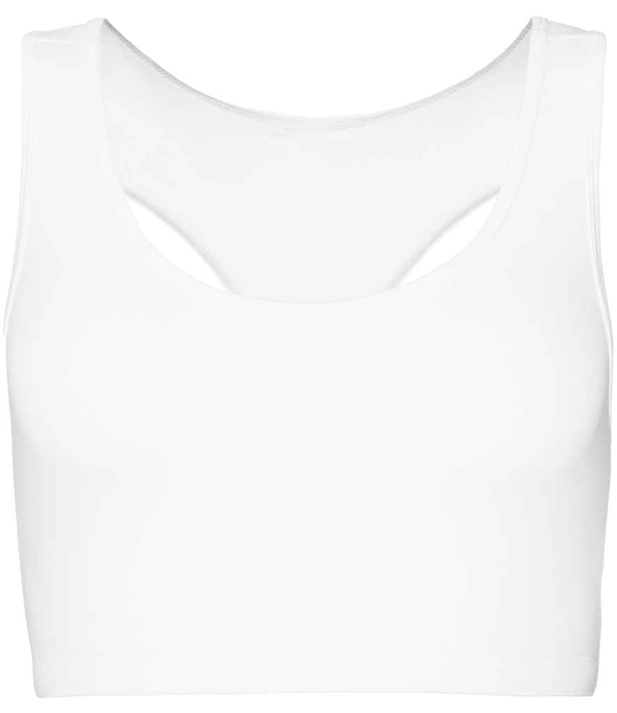 Just Cool JC017 Ladies Cool Sports Crop Top in Arctic White