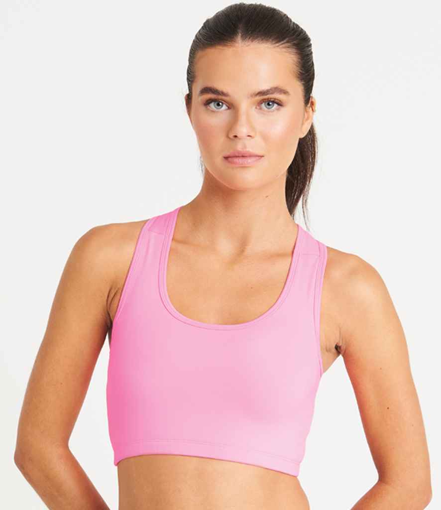 Just Cool JC017 Ladies Cool Sports Crop Top in Electric Pink